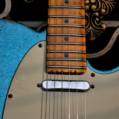 American Fender Custom Telecaster Nitro Heavy Relic Blue Sparkle image 16