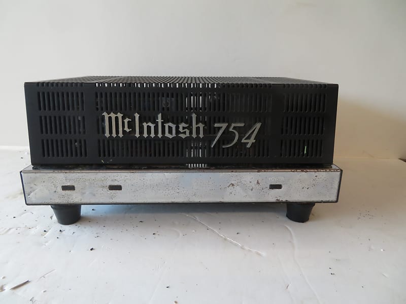 McIntosh Model 754 Power Amplifier early 1990&#039;s - black and chrome  			