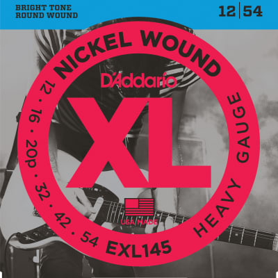 D'Addario EXL145 Nickel Wound Electric Guitar Strings, Heavy, 12-54 with Plain image 1