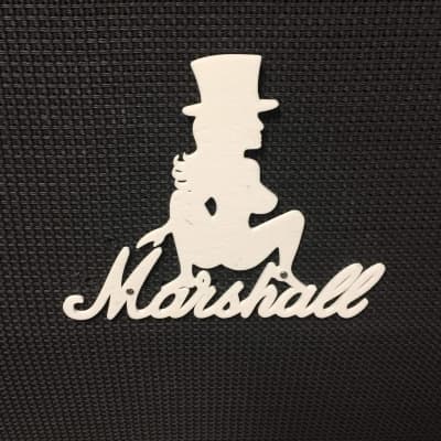 Marshall Slash AFD Trucker Girl cabinet emblem 9.5" wide, White, plastic image 2