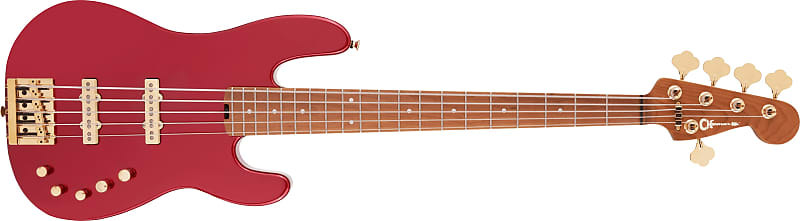 CHARVEL - Pro-Mod San Dimas Bass JJ V  Caramelized Maple Fingerboard  Candy Apple Red - 2965079509 image 1