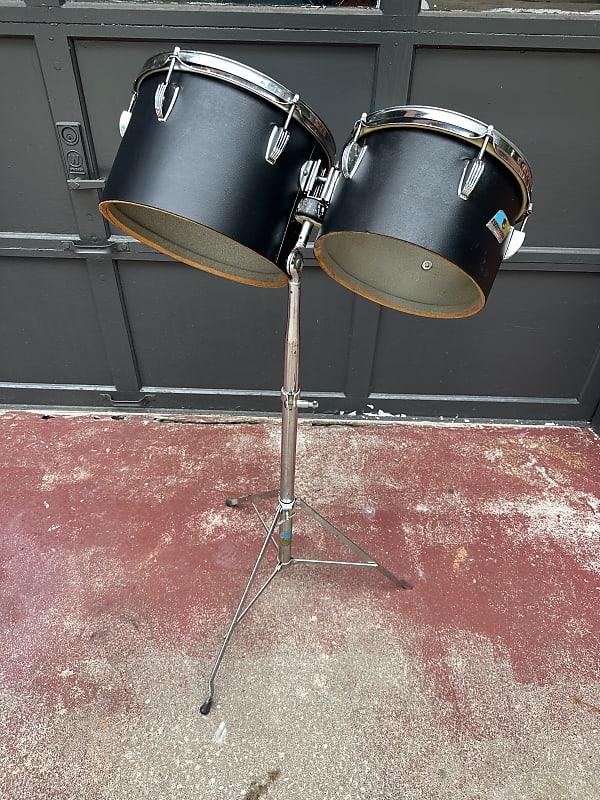 Ludwig Black Panther 10” & 12” Concert Toms 1970’s Reverb