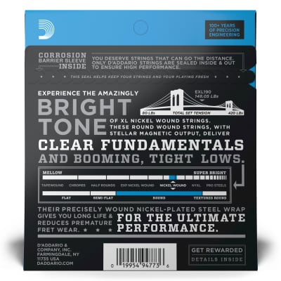 Mint D'Addario EXL190 Nickel Wound Custom Long Scale Light Bass Strings (40-100) image 7