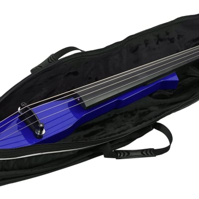 STAGG Transparent Blue Electric Double Bass with Gigbag Plus 1/4" Output  EUB Electric Upright Bass image 3
