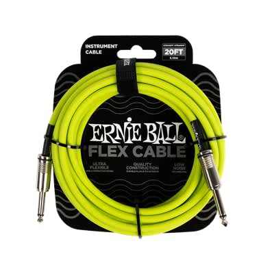 Ernie Ball Flex Instrument Cable 20ft - Green for sale