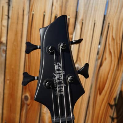 Schecter DIAMOND SERIES Stiletto-4 Stealth Pro- Satin Black Left Handed 4-String Electric Bass Guitar (2023) image 7