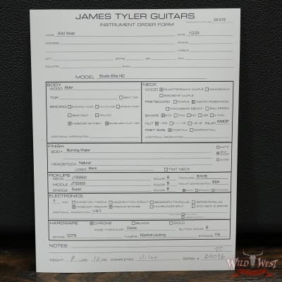 James Tyler USA Studio Elite HD HSS Quartersawn Maple Neck Rosewood Fretboard Burning Water with Arm Contour  7.70 LBS image 12