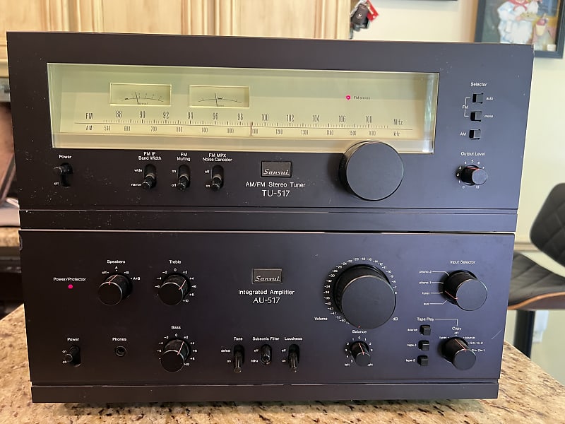 Sansui AU-517 Stereo Integrated Amplifier &amp; TU-517 Tuner (Fantastic)  			