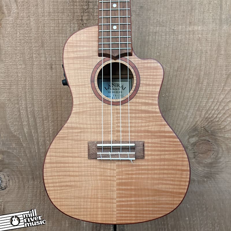 Lanikai FM-CEC Flame Maple Cutaway Acoustic-Electric Concert Ukulele Natural