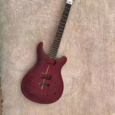Red Double Cutaway Guitar Body with Neck and Rosewood Fingerboard