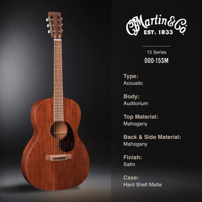Martin Guitar Acoustic Guitar 000-15SM with Gig Bag image 5