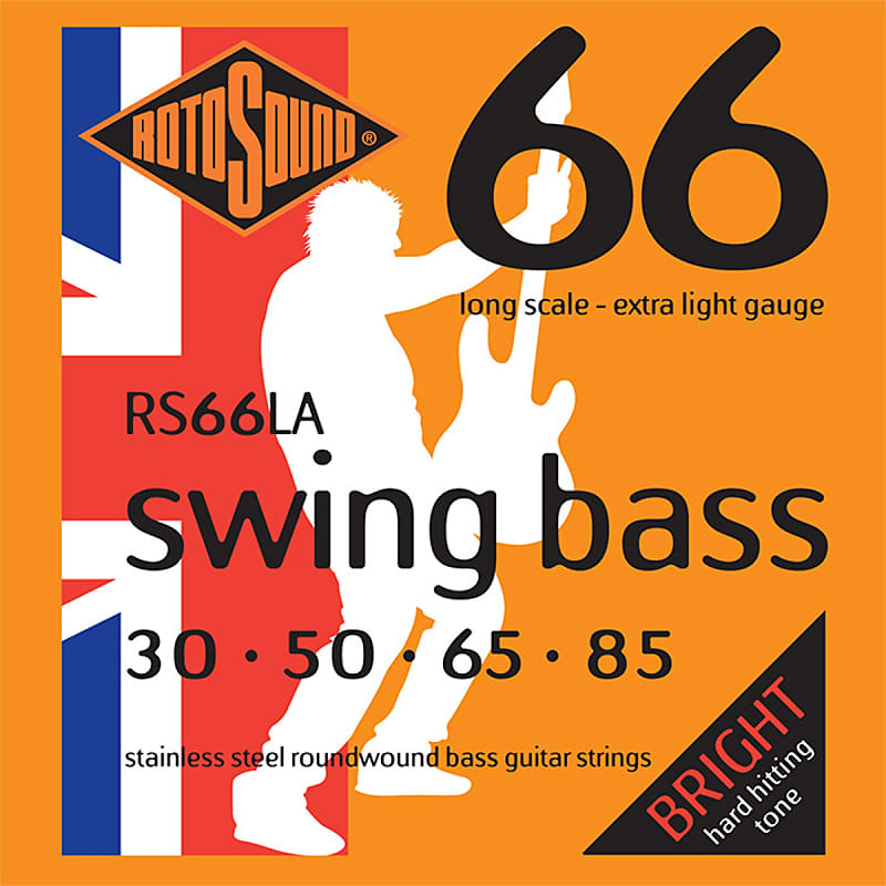 Rotosound RS66LA STAINLESS STEEL ROUNDWOUND 4 String BASS GUITAR STRINGS 30-85  Extra Light image 1