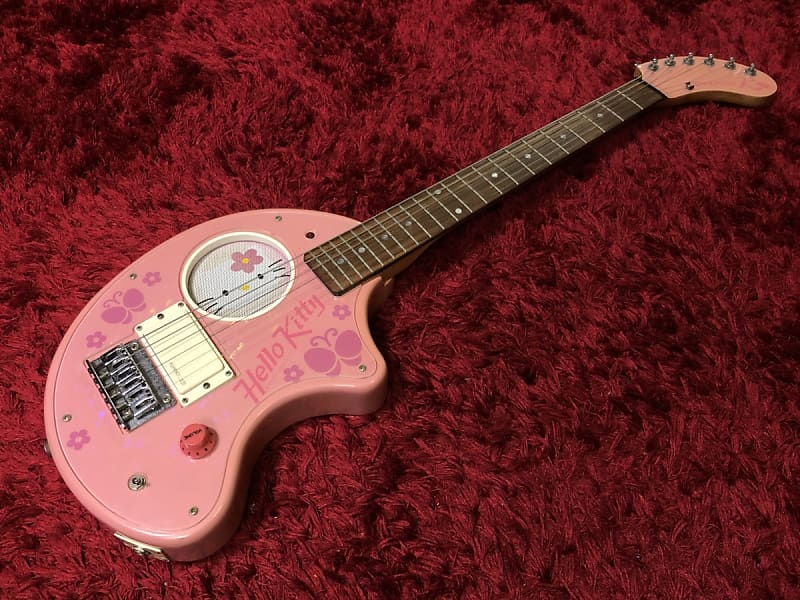 Fernandes ZO-3 HK Hello Kitty Model Mini Electric Guitar Pink w/HC