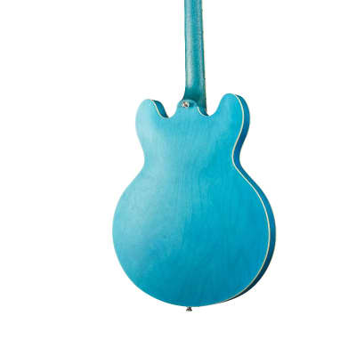 Epiphone Casino Semi Hollow Electric Guitar, Worn Blue Denim image 3