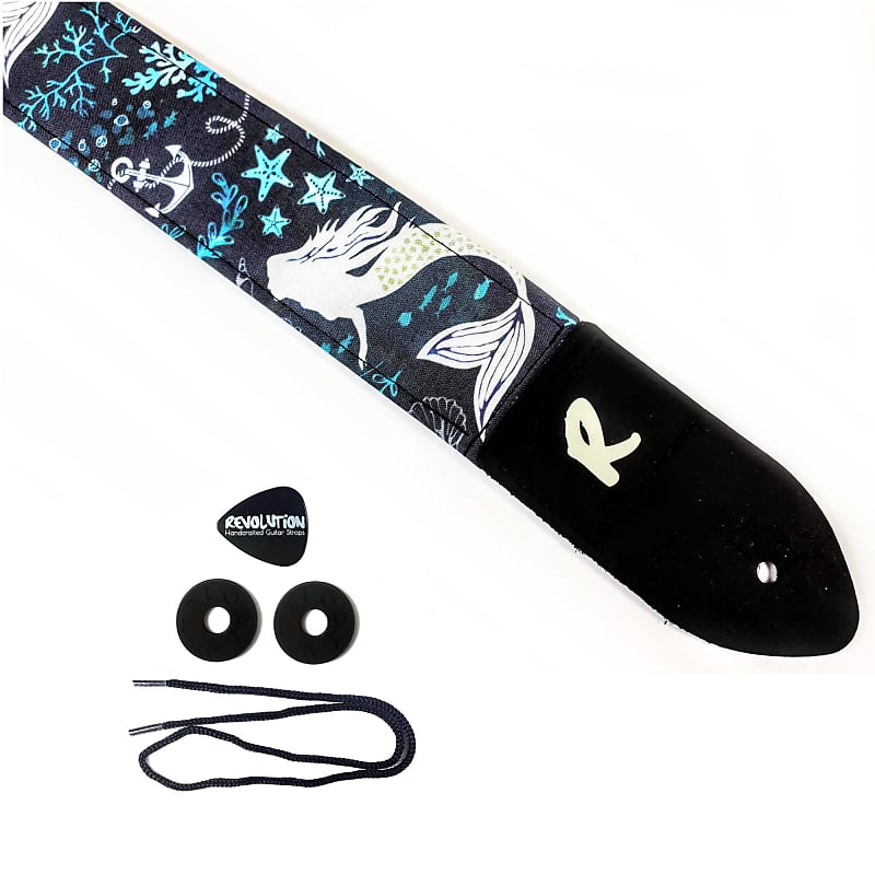 Blue Ocean Mermaid Guitar Strap - Swimming Mermaid Guitar | Reverb