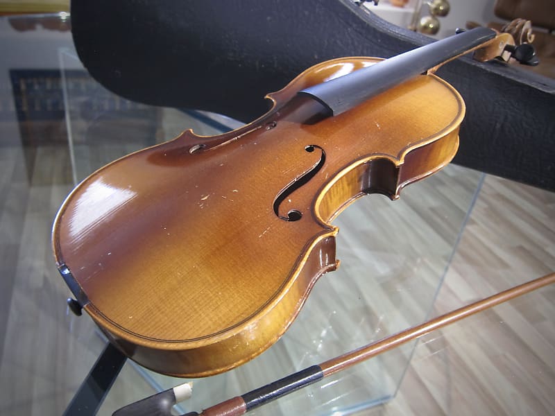 バイオリン　チェコスロバキア製　ケース付き　stradivarius印字 Stradivarius label バイオリン #01 チェコスロバキア製