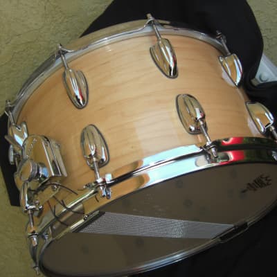 Slingerland 14x8 snare drum 20 lugs, Stick saver hoops 80s/90s - Natural Maple Gloss image 12
