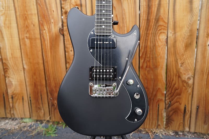 G&L USA Fallout Jet Black Satin Frost w/Tremolo 6-String w/ Black Tolex  Case (Floor Model)