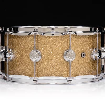 DW Collector's Series 6.5x14 333 Maple Snare - Gold Glass - Chrome HW image 3