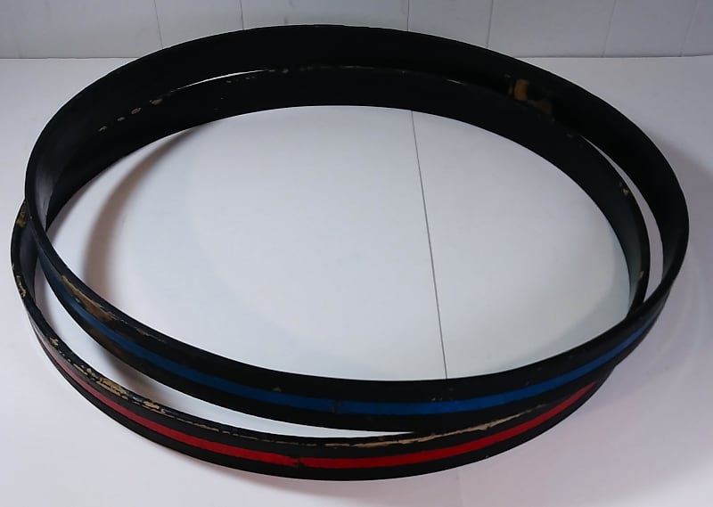 Ludwig 22" Bass Drum Hoops Black w/ Red and Blue Sparkle Inlay- Vistalite? 1970's (?) image 1