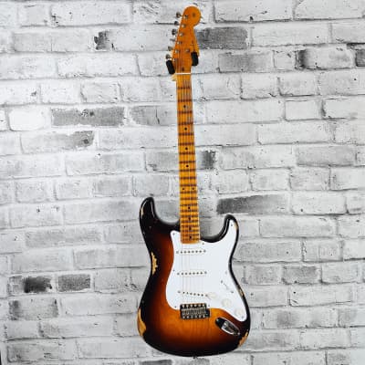 Fender Custom Shop Limited Edition Fat 1954 Stratocaster Relic with Closet Classic Hardware, 1-Piece Quartersawn Maple Neck Fingerboard, Wide-Fade Chocolate 2-Color Sunburst for sale