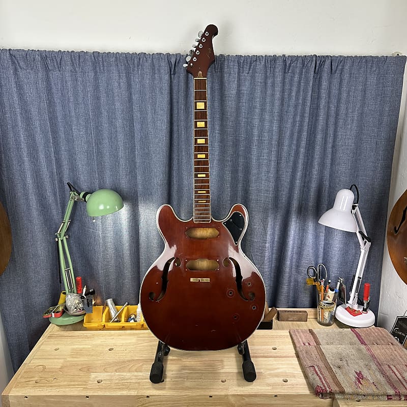 1960s Lyle HollowBody Electric Guitar Husk Red (STRIPPED) Reverb