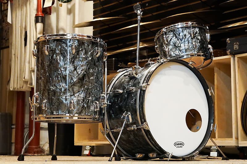 Slingerland 12/14/20" Drum Set - 1960s Black Diamond Pearl image 1