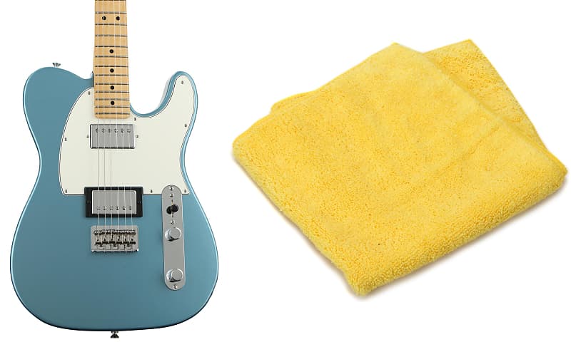 Fender Player Telecaster HH - Tidepool with Maple Fingerboard  Bundle with Fender Dual-Sided Super-Soft Microfiber Polish Cloth image 1