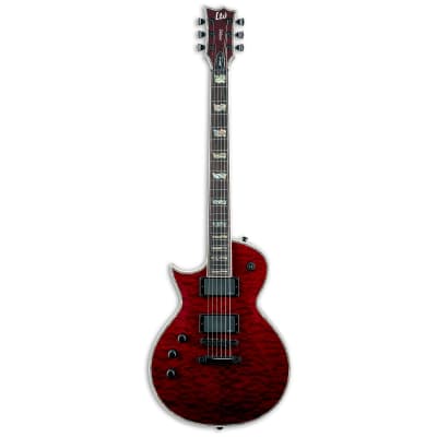 ESP LTD Deluxe EC-1000 LH QM STBC Left-Handed See Thru Black Cherry Electric Guitar + ESP HARD CASE image 2