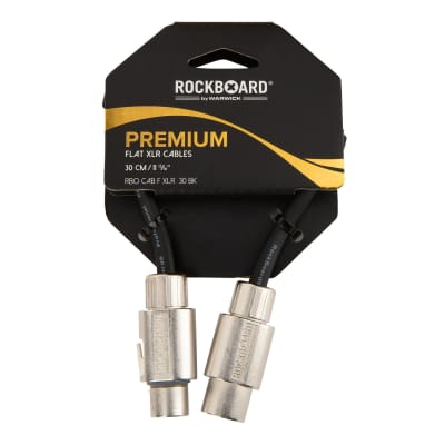 Rockboard RBO CAB F XLR 30 BK Flat XLR Cable, 30 cm / 12