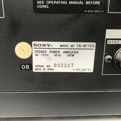 Vintage Sony TA-N77ES Stereo Power Amplifier image 9
