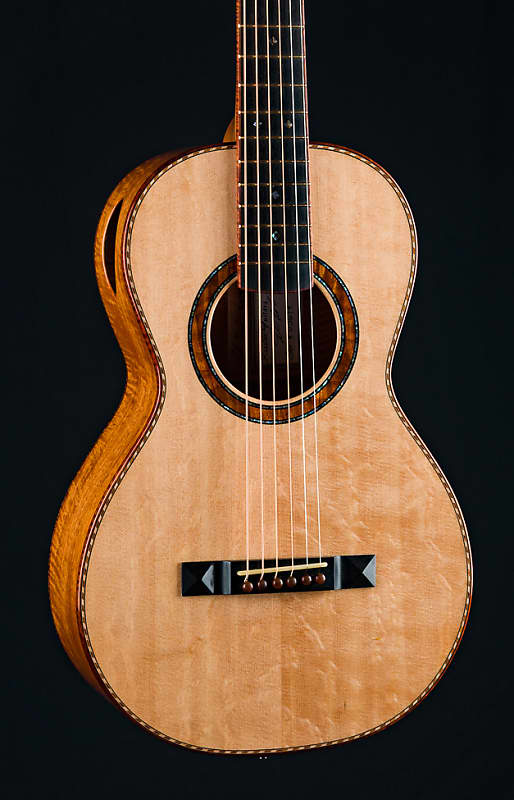 Ressler Parlor 12-Fret Flame Mahogany and Bearclaw Sitka Spruce NEW image 1