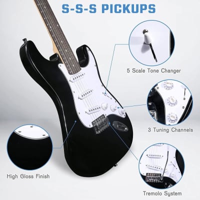 39 Inch Electric Guitar Starter Kit for Teenager and Adult; Full-size Beginner Guitar with 10 W Amplifier image 3