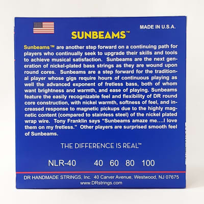 DR Sunbeams Bass Strings, 4-String 40-100, NLR-40 image 2
