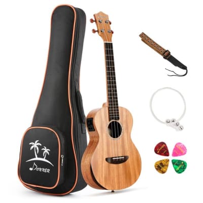 Solid Electro Acoustic Ukulele 23 inch Concert  EQ Mahogany Body with Gig Bag & Accessories for sale