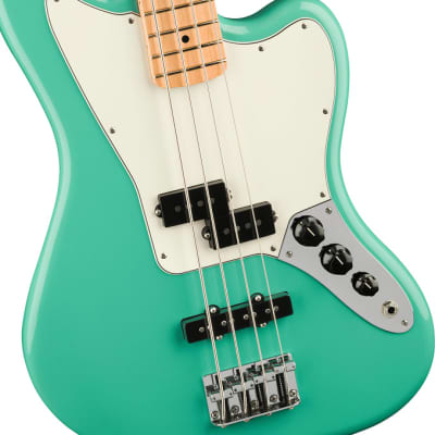 Fender Player Jaguar Electric Bass Maple Fingerboard, Sea Foam Green image 4
