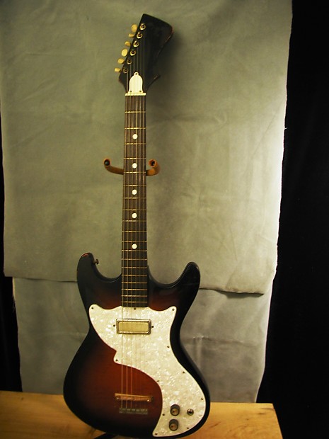 1965 Silvertone Single Pickup Sunburst Electric Guitar image 1