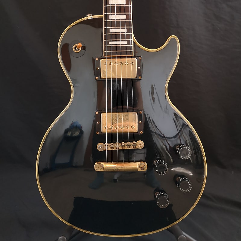 SOLD - Burny RLC 60 Les Paul Custom Black Beauty Split