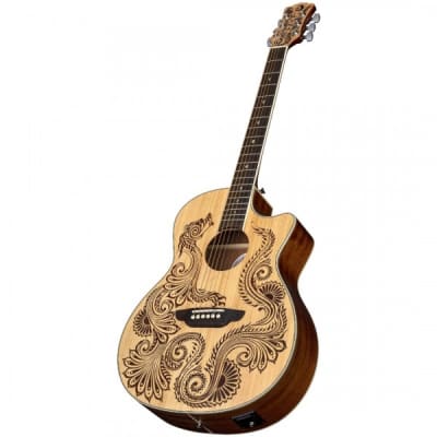 Luna Henna Dragon Acoustic-Electric Guitar image 2