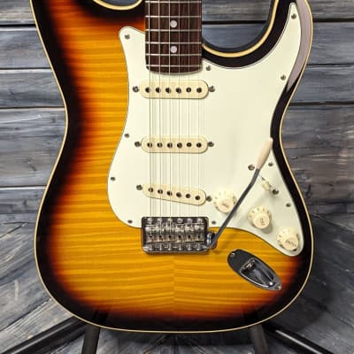 Used Fender MIJ Aerodyne Stratocaster - Flame Sunburst with Hard Case image 1