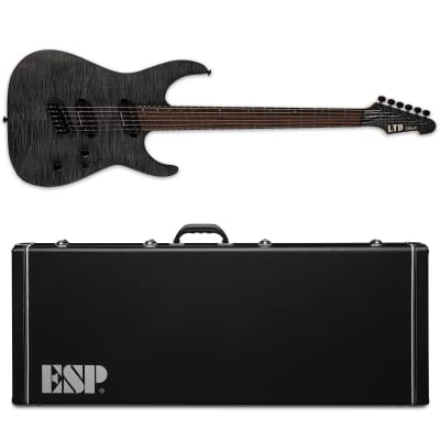 ESP LTD M-1000 Multi-Scale FM See Thru Black Satin Electric Guitar + Hard Case M1000 MS for sale