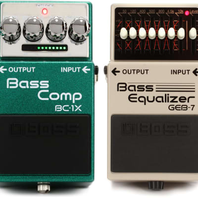 Boss BC-1X Bass Compressor Pedal Bundle with Boss GEB-7 7-band