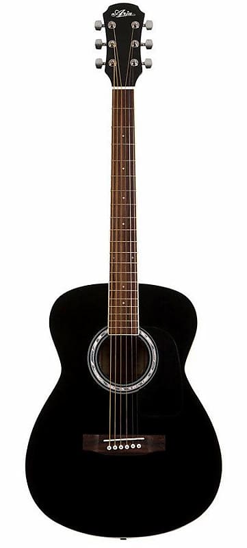 Aria AF-15 Folk Body Acoustic Guitar in Black image 1