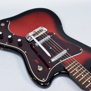 1960's Silvertone 1452 Danelectro Redburst Lipstick Pickup Electric Guitar image 4