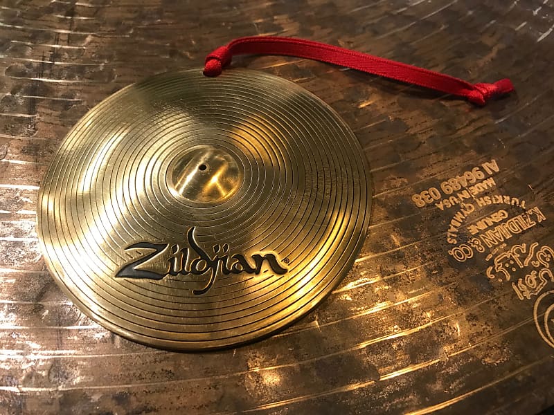 Zildjian Metal Cymbal Ornament w/ Stamp and Hanger Great Drummer Gift image 1