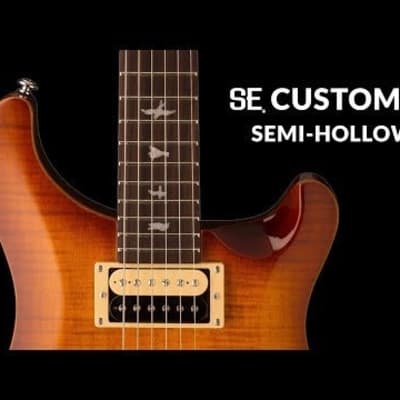 PRS SE Custom 22 Semi Hollow Body Electric Guitar (Santana Yellow) image 5