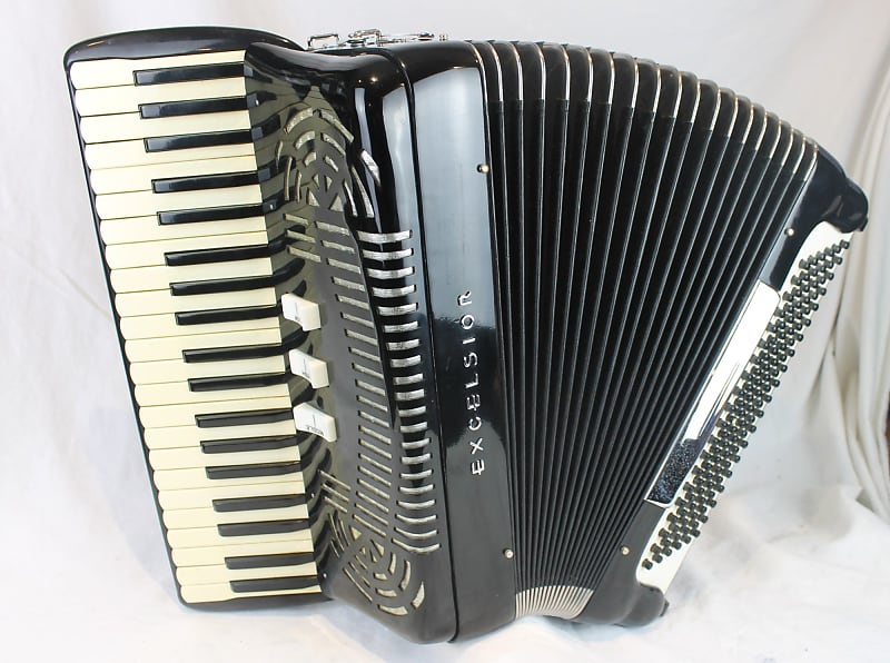 6736 - Black Excelsior Mod.OB - MADE IN USA - Piano Accordion LMH 41 120 image 1