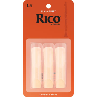 Rico RCA0315 Bb Clarinet Reeds 3 Pack - 1.5 Strength