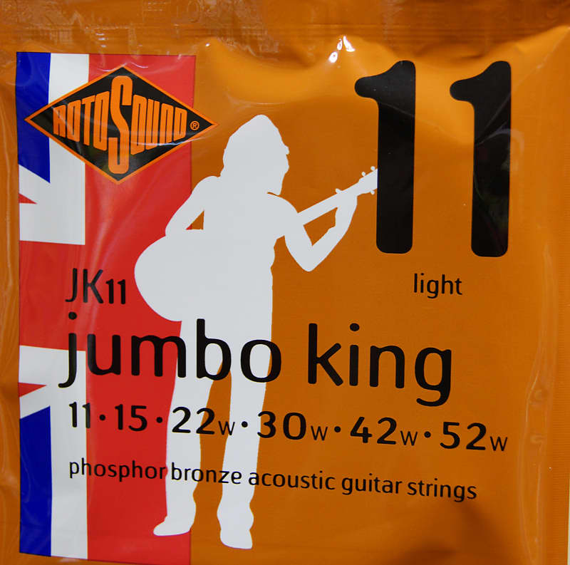 Rotosound JK11 phosphor bronze acoustic guitar strings 11-52 light gauge image 1
