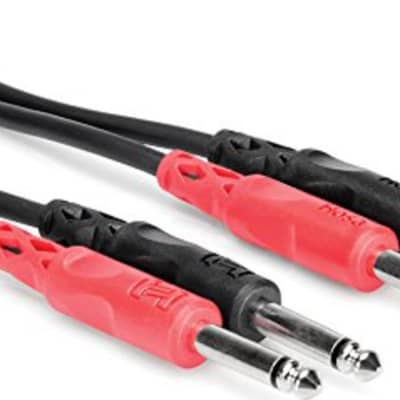 Hosa CPP Dual Unbalanced 1/4" M - 1/4" M Cable Black - 6' image 1